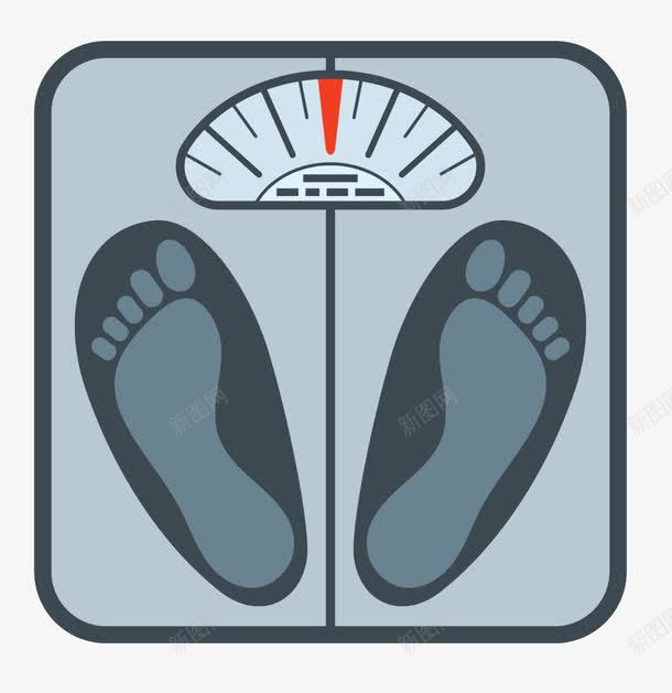 蓝色卡通体重计png免抠素材_88icon https://88icon.com 健身 卡通体重计 蓝色 装饰图案