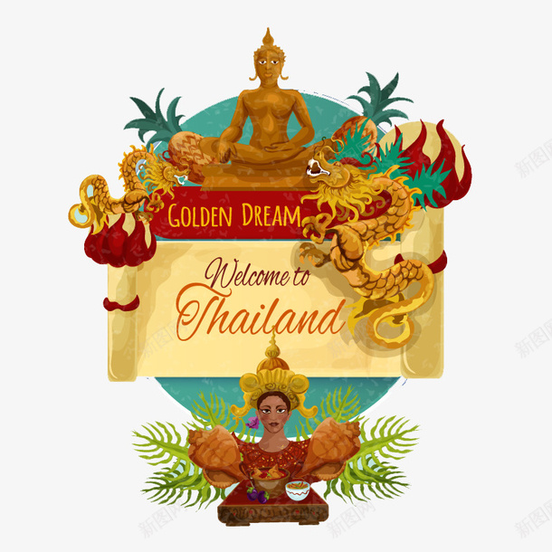 泰国人像背景png免抠素材_88icon https://88icon.com 人像 泰国 泰国花纹 素材背景 花纹