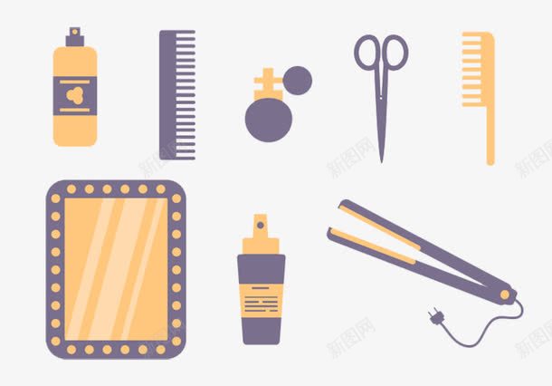 卷发棒插电梳子发型png免抠素材_88icon https://88icon.com 卷发棒 发型 插电 梳子