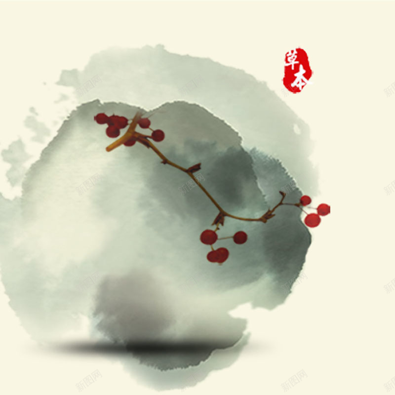 水墨国画主图psd设计背景_88icon https://88icon.com 中国风 主图 国画 水墨