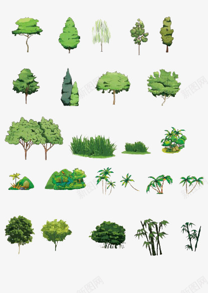 树png免抠素材_88icon https://88icon.com 卡通 手绘 插画 景观 树 绿色