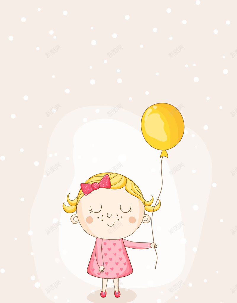 小女孩的蝴蝶结背景矢量图ai设计背景_88icon https://88icon.com 人物 卡通 可爱 女生 小女孩 拿气球 插画 童趣 蝴蝶结 矢量图