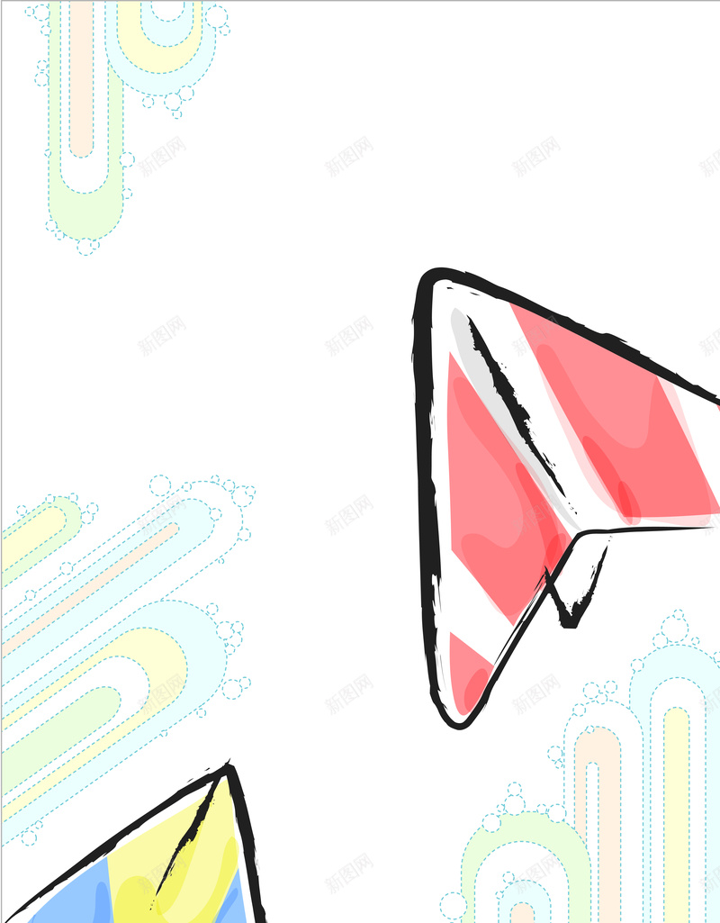 手绘卡通清凉夏日纸飞机海报背景矢量图ai设计背景_88icon https://88icon.com 卡通 夏日 手绘 海报 清凉 素材 纸飞机 背景 矢量图