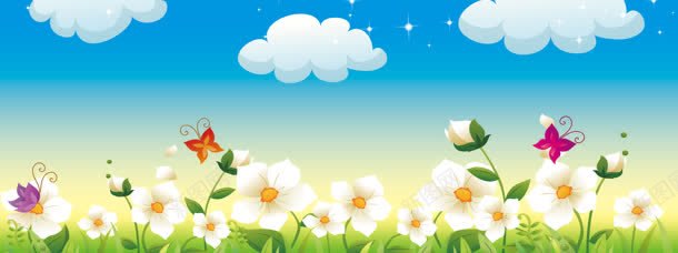手绘卡通花朵蝴蝶背景jpg设计背景_88icon https://88icon.com 卡通 背景 花朵 蝴蝶