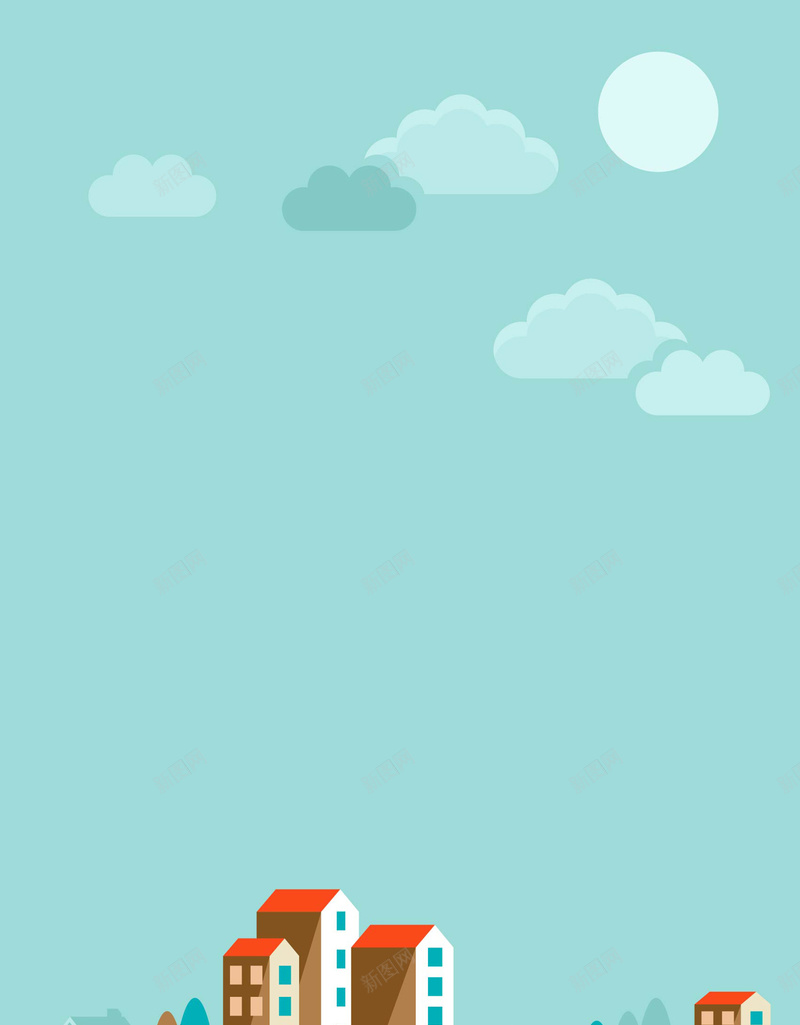 矢量扁平化房屋建筑城市背景ai设计背景_88icon https://88icon.com 城市背景 大气城市 建筑 房地产 房屋 扁平化 手绘 楼房 楼盘 海报 矢量素材 背景 蓝天白云 矢量图