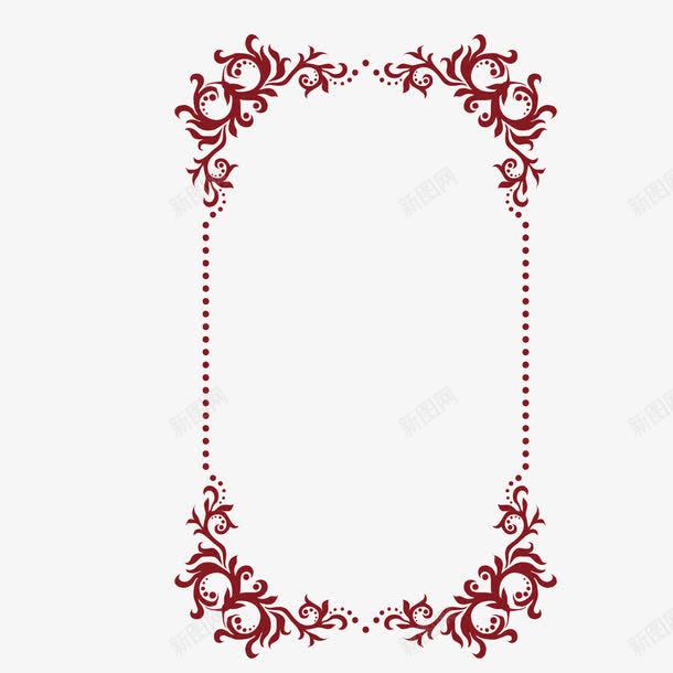 红色四角花边竖边框png免抠素材_88icon https://88icon.com 四角 竖边框 红色 花边