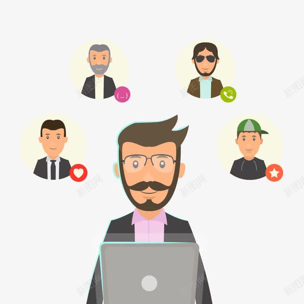 网络社交png免抠素材_88icon https://88icon.com 电脑 男性 视频 通话