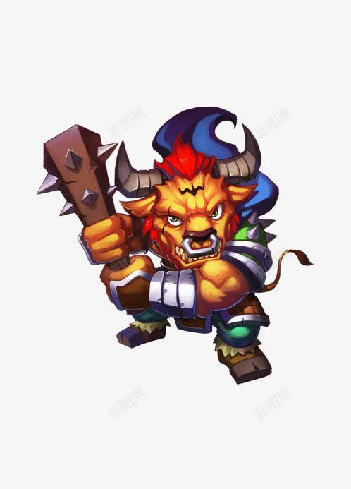 卡通棒槌牛魔王png免抠素材_88icon https://88icon.com 卡通 小魔怪 棒槌 牛魔王