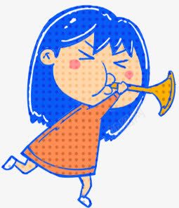 小女孩吹小号png免抠素材_88icon https://88icon.com 61儿童节节日元素 卡通 小女孩吹小号