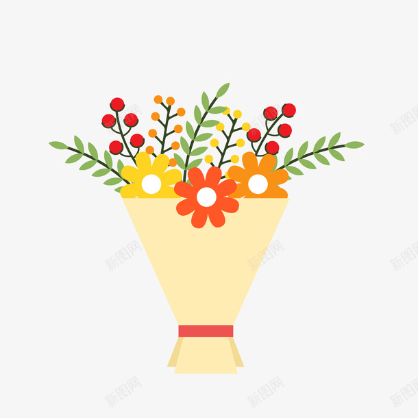卡通花束矢量图eps免抠素材_88icon https://88icon.com 卡通 春天 春天小清晰 春天植物 春天矢量 春天装饰 花束 矢量图