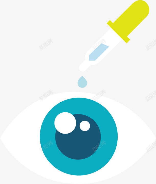 扁平蓝色眼睛眼药水png免抠素材_88icon https://88icon.com 保护眼睛 全球爱眼日 眼睛 眼药水 蓝色眼睛 视力