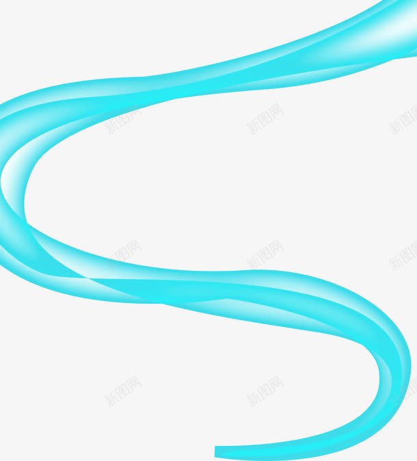 飘带png免抠素材_88icon https://88icon.com 漂浮 蓝色渐变 飘到