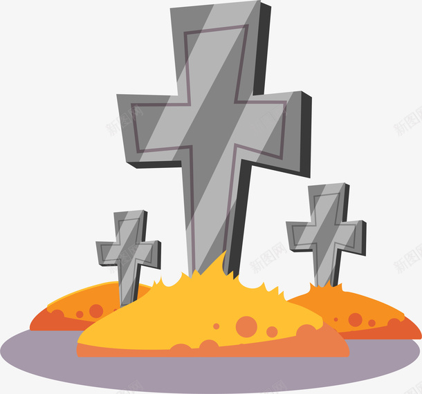 坟墓十字架png免抠素材_88icon https://88icon.com 万圣节 十字架 卡通可爱 可爱 坟墓 矢量图案 装饰