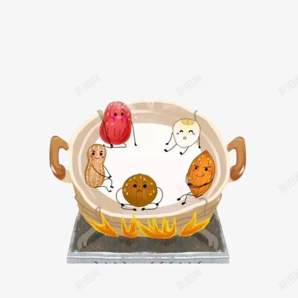 在锅里煮的腊八粥png免抠素材_88icon https://88icon.com 乖乖坐着的食材 火 煮腊八粥 腊八粥插画
