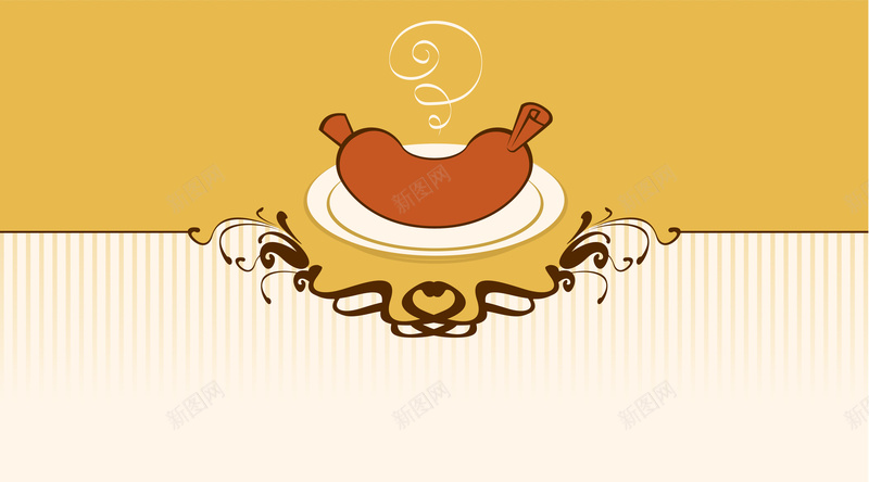 手绘香肠粉色条纹背景矢量图ai设计背景_88icon https://88icon.com 卡通 手绘 海报 童趣 粉色条纹 背景 香肠 矢量图