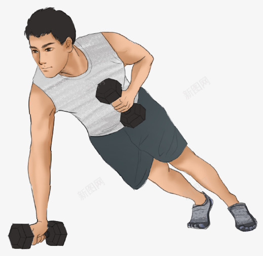 运动中的男子png免抠素材_88icon https://88icon.com 人物 人物插画 俯卧撑 卡通人物 插画 男子 运动