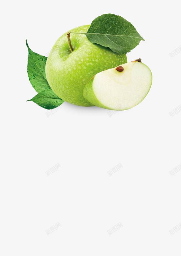 水果青苹果绿色带叶子png免抠素材_88icon https://88icon.com 免抠水果 水果 绿色 青苹果