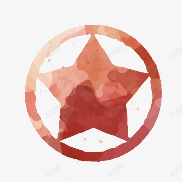 水彩绘红色五角星png免抠素材_88icon https://88icon.com 五角星 星星 水彩绘 红色五角星 背景装饰