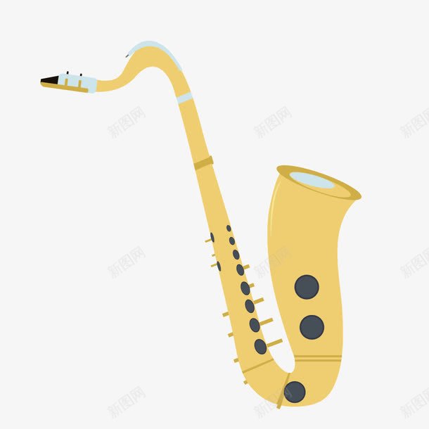 大号萨克斯管乐器png免抠素材_88icon https://88icon.com 大号 管乐器 萨克斯 黄色