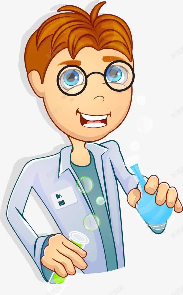手绘卡通科学家png免抠素材_88icon https://88icon.com 医务人员 卡通 手绘 科学家