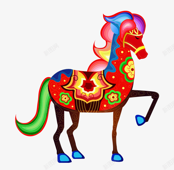 中国风马装饰画矢量图eps免抠素材_88icon https://88icon.com 中国风动物 动物装饰画 矢量马 矢量图