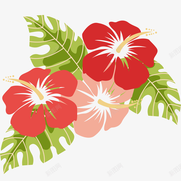卡通花卉装饰图案png免抠素材_88icon https://88icon.com PNG 卡通 红色 花卉 装饰图案