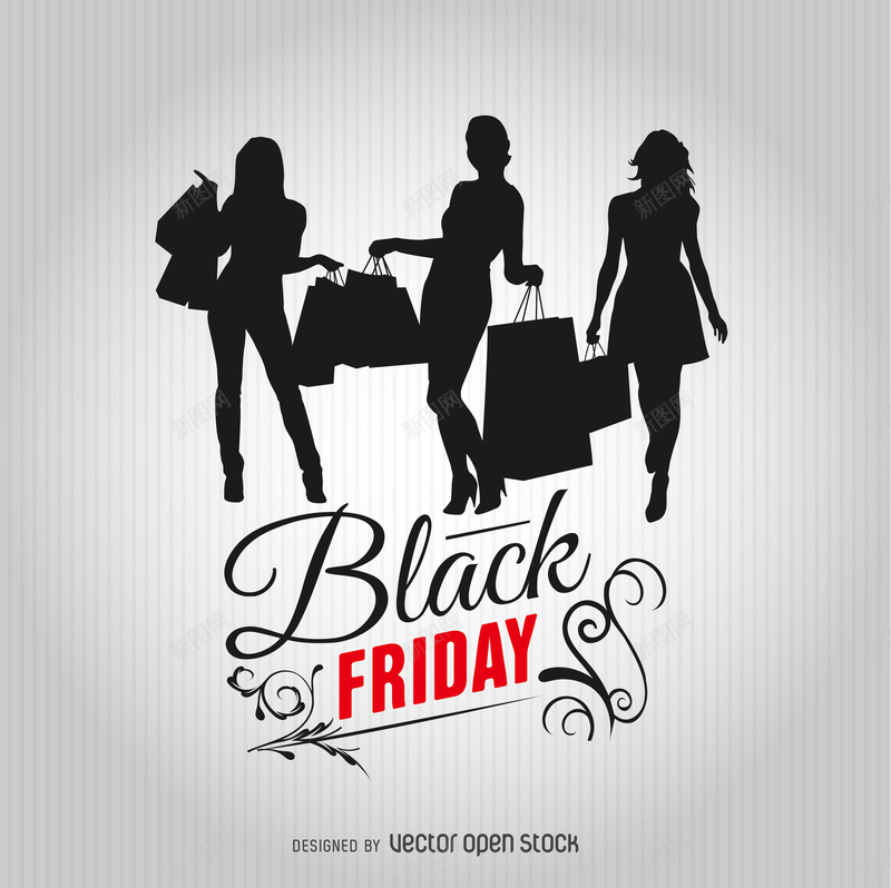 黑五特惠购物女郎剪影背景矢量图ai设计背景_88icon https://88icon.com 剪影 特惠 素材 背景 黑五 黑五购物 黑色星期五 矢量图