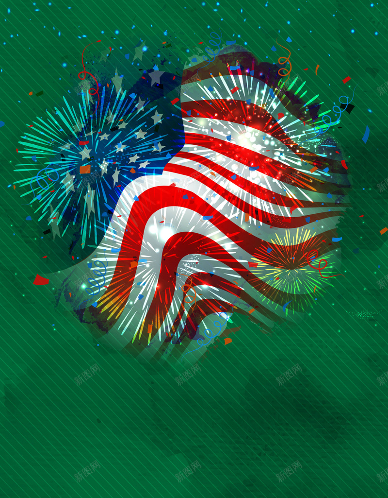 水彩绿色美国国旗礼花促销海报背景矢量图ai设计背景_88icon https://88icon.com 促销海报 水彩 漫背景 炫彩色彩 矢量背景 礼花 绚丽动感 绿色背景 美国国旗 矢量图
