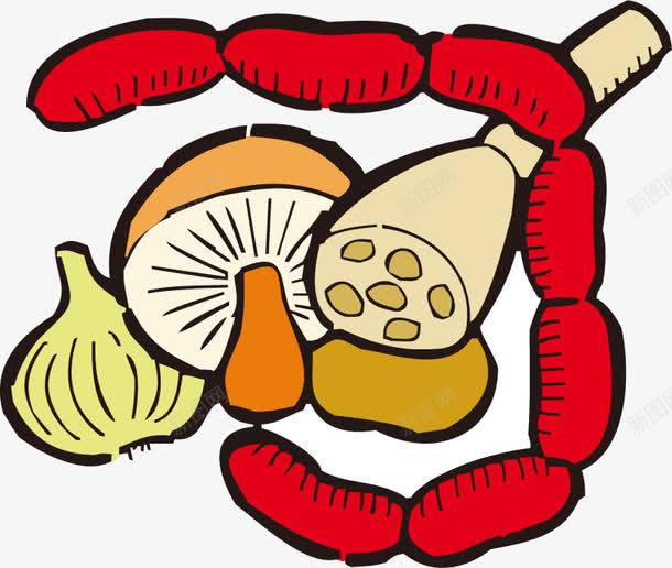 火腿肠藕片蘑菇大蒜png免抠素材_88icon https://88icon.com png 大蒜 火腿肠 矢量蘑菇 藕片 蘑菇