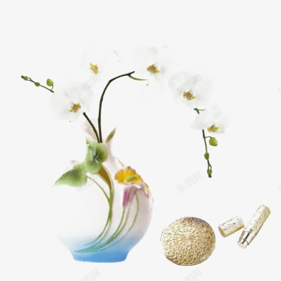蝴蝶兰的美png免抠素材_88icon https://88icon.com 圆花瓶 白色 蝴蝶兰 装饰