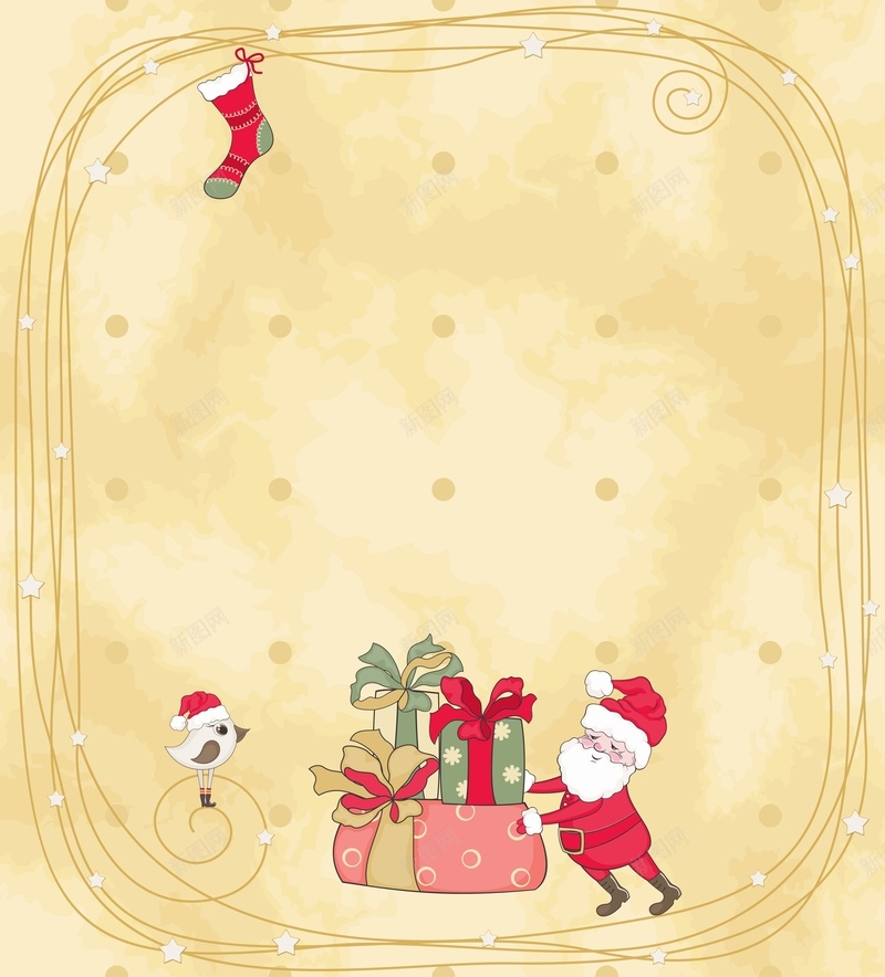 矢量卡通复古边框节日背景ai设计背景_88icon https://88icon.com 卡通 圣诞老人 圣诞节 复古 手绘 海报 牛皮纸 矢量 礼物盒 背景 节日 边框 矢量图