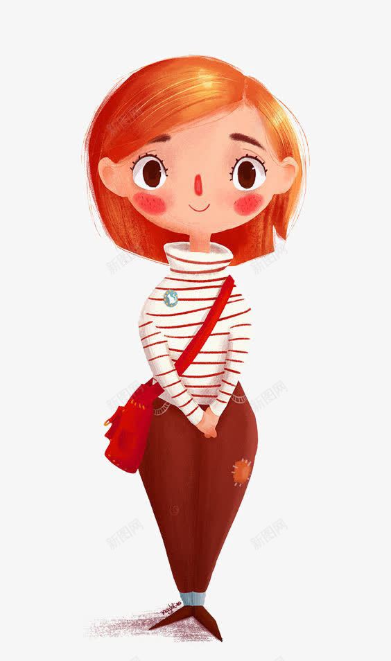 女孩png免抠素材_88icon https://88icon.com 卡通女孩 小姑娘 手绘女孩 短发女孩