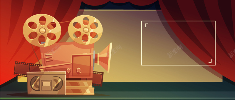 淘宝卡通矢量电影机放电影场景复古边框海报ai设计背景_88icon https://88icon.com 卡通 场景 复古 放电影 海报 电影机 矢量 边框 矢量图