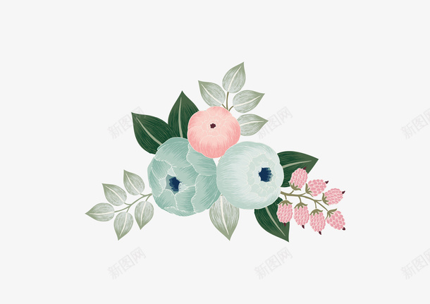 手绘画风花朵创意psd免抠素材_88icon https://88icon.com 手绘花朵 手绘鲜花 时尚创意花朵 水彩花朵 花朵边框