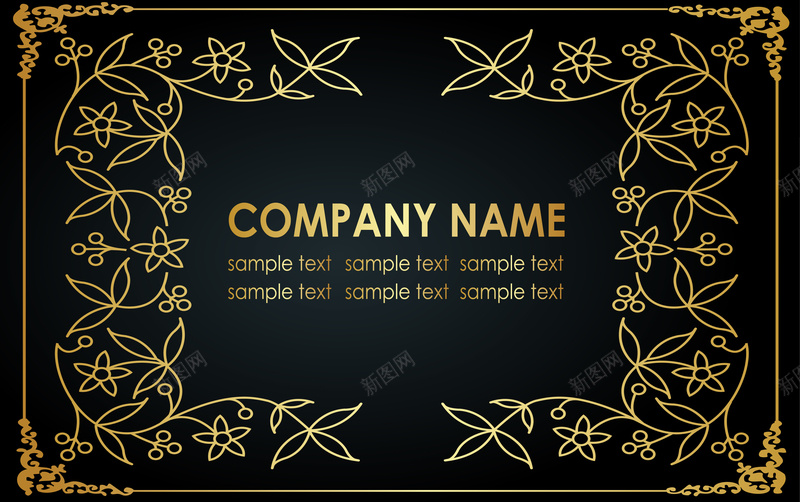 金色花纹字母黑底背景矢量图ai设计背景_88icon https://88icon.com 卡通 字母 手绘 童趣 背景 花纹 金色 黑底 矢量图