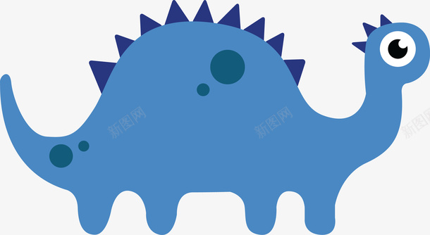 蓝色恐龙手绘简图png免抠素材_88icon https://88icon.com 动物 卡通 可爱的 尾巴 恐龙 手绘图 眼睛