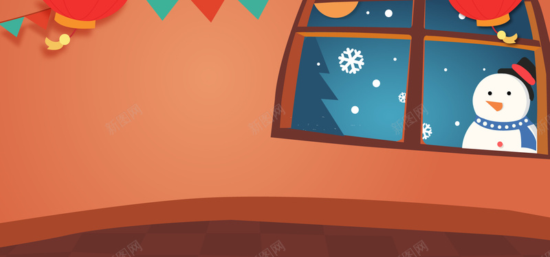年货节卡通童趣红色淘宝海报背景矢量图ai设计背景_88icon https://88icon.com 卡通 女装 婴童 年货盛宴 年货礼包 彩旗 挂饰 灯笼 电商 窗户 纹理 购物节 阿里 雪人 雪花 矢量图
