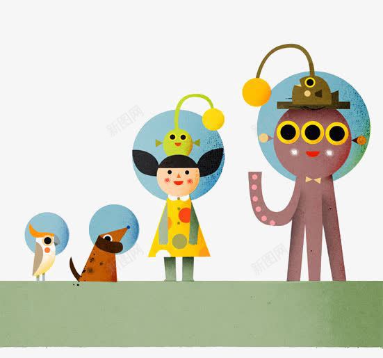 太空漫步png免抠素材_88icon https://88icon.com 卡通 外星人 太空服 小女孩 扁平化