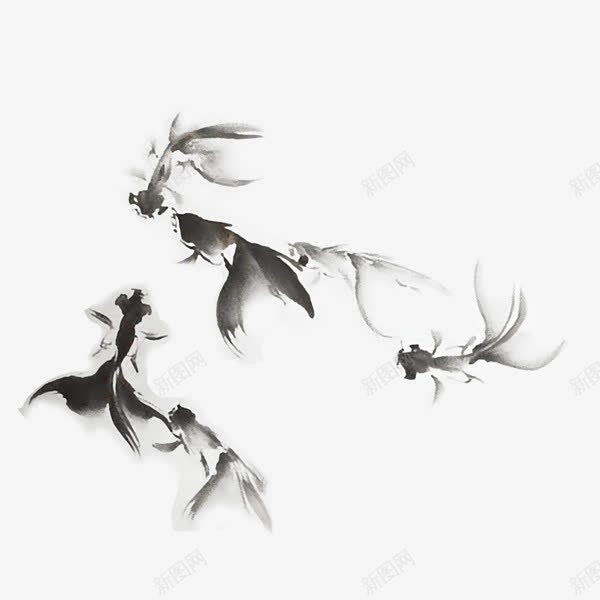 水墨鱼png免抠素材_88icon https://88icon.com 水墨画 水墨鱼 金鱼