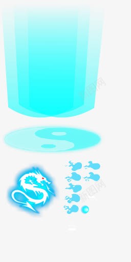 创意合成蓝色的光效太极八卦图png免抠素材_88icon https://88icon.com 八卦 创意 合成 太极 蓝色