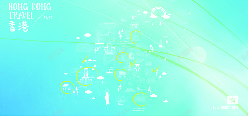 香港旅游矢量图ai设计背景_88icon https://88icon.com 中华人民共和国香港特别行政区 中国香港 地图 小清新 建筑 扁平 文艺 旅游 海报banner 矢量图 简约 背景图 香港旅游