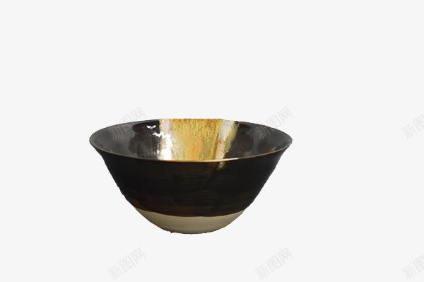 陶瓷碗手工品png免抠素材_88icon https://88icon.com 创意 手工 碗碟 金色 陶瓷 黑色