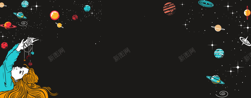 星空夜空卡通插画优美女孩banner矢量图ai设计背景_88icon https://88icon.com banner 优美 卡通 夜空 女孩 插画 星空 漫画 矢量 矢量图 黑色
