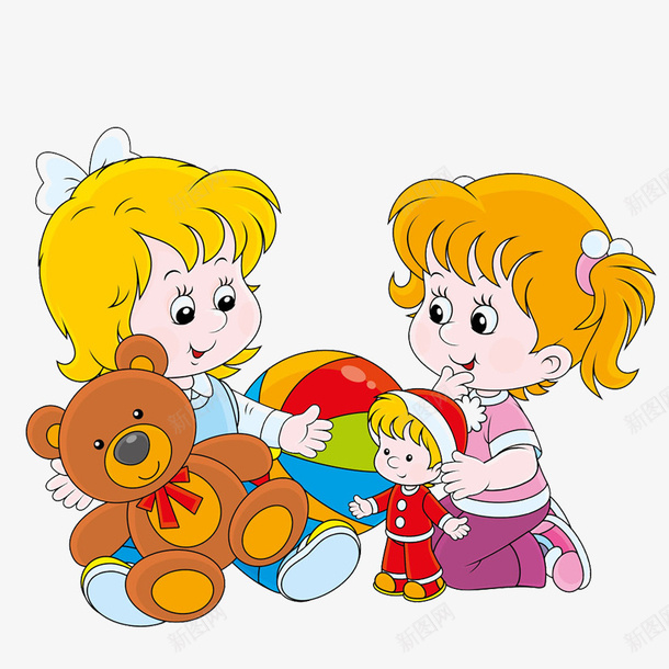 两小无猜png免抠素材_88icon https://88icon.com 儿童 小女孩 毛线玩具 玩具