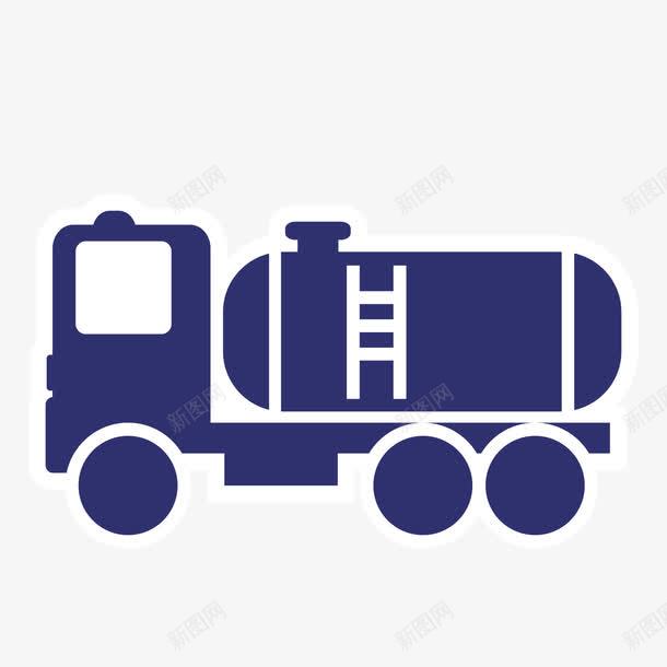 蓝色卡通石油运输车中石油png免抠素材_88icon https://88icon.com 中石油 卡通 石油运输车 蓝色