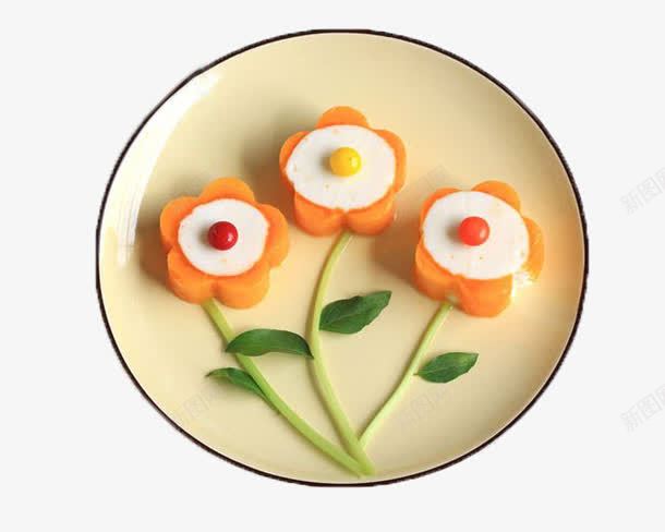 花形摆盘木瓜椰奶冻png免抠素材_88icon https://88icon.com 花形 精美摆盘 木瓜 椰奶冻 三朵小花 创意美食 健康美味 椰子冻
