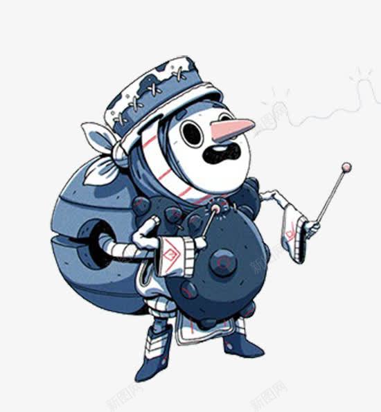 戴面具的机器人png免抠素材_88icon https://88icon.com 机器人 机器人手 机器手 背包 面具
