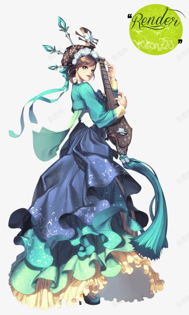 创意合成效果小姑娘在弹琵琶png免抠素材_88icon https://88icon.com 创意 合成 小姑娘 效果 琵琶