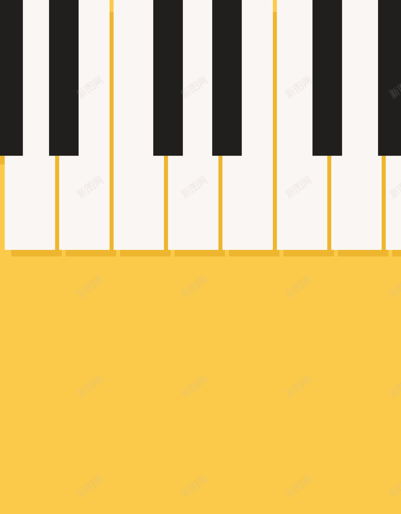 音乐会广告背景矢量图ai设计背景_88icon https://88icon.com 演出 琴键 素材 背景 钢琴 音乐 音乐会 黄色 矢量图