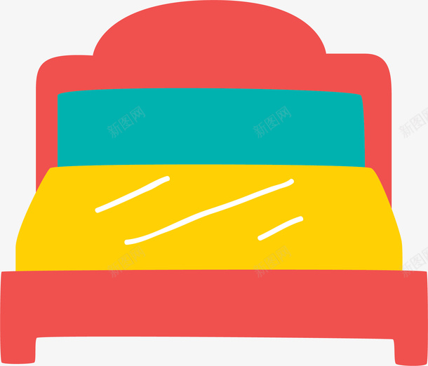 卡通粉红色的舒适的床矢量图ai免抠素材_88icon https://88icon.com 大床 睡眠 睡眠日 矢量png 粉色大床 舒服的床 矢量图